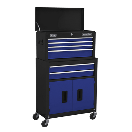 Sealey American PRO® Topchest & Rollcab Combination 6 Drawer - Blue Model No- AP22B