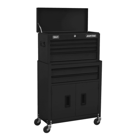 Sealey American PRO® Topchest & Rollcab Combination 6 Drawer - Black Model No- AP22BK