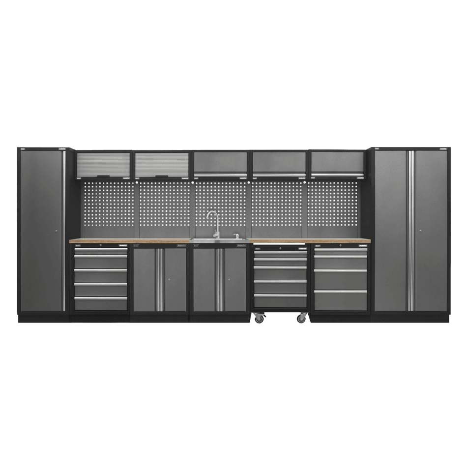Sealey Superline Pro 4.9m Storage System - Pressed Wood Worktop Model No- APMSSTACK17W