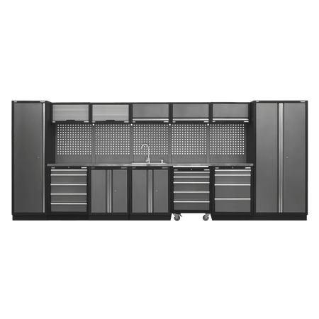 Sealey Superline Pro 4.9m Storage System - Stainless Worktop Model No- APMSSTACK17SS