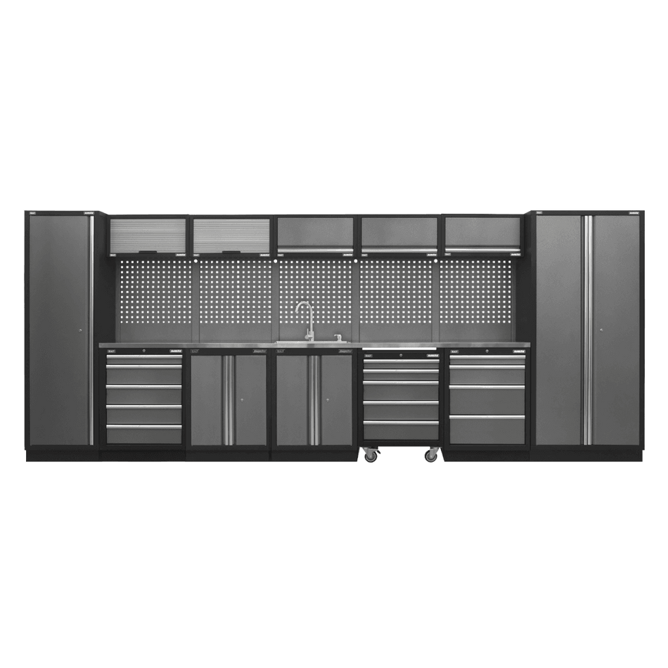 Sealey Superline Pro 4.9m Storage System - Stainless Worktop Model No- APMSSTACK17SS
