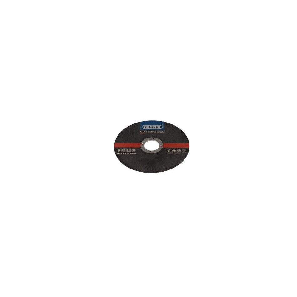 DRAPER Metal Cutting Discs, 115 x 1 x 22.23mm (Pack of 100) Model No. CGF7