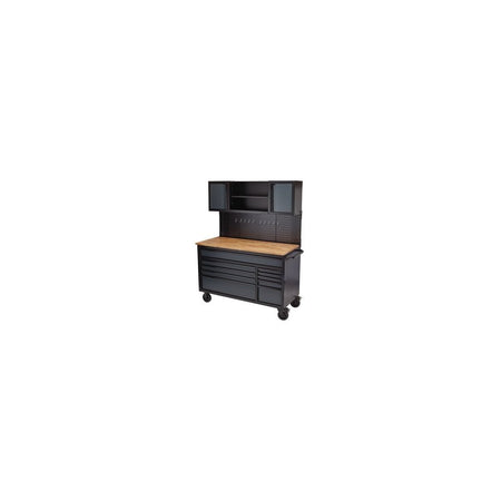 DRAPER BUNKER Roller Workstation with Workbench, 10 Drawer, 56", Grey Model No. B100-56WSG