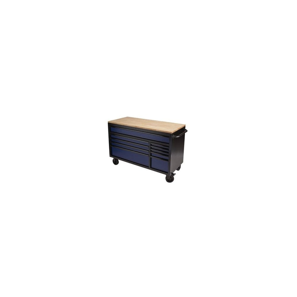 DRAPER BUNKER Workbench Roller Tool Cabinet, 10 Drawer, 56", Blue Model No. B100-56B