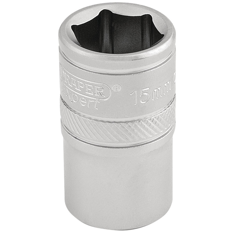 DRAPER 1/2" Square Drive 6 Point Metric Socket (15mm): Model No. H-MM/MS