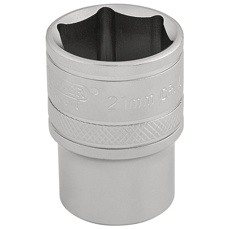 DRAPER 1/2" Square Drive 6 Point Metric Socket (21mm): Model No. H-MM/MS