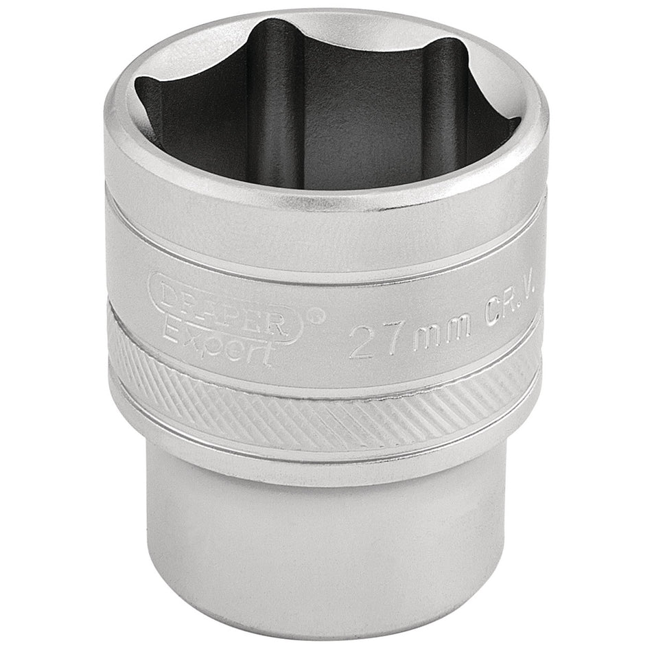 DRAPER 1/2" Square Drive 6 Point Metric Socket (27mm): Model No. H-MM/MS