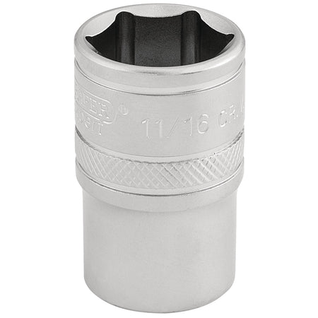 DRAPER 1/2" Square Drive 6 Point Imperial Socket (11/16"): Model No. H-AF/MS