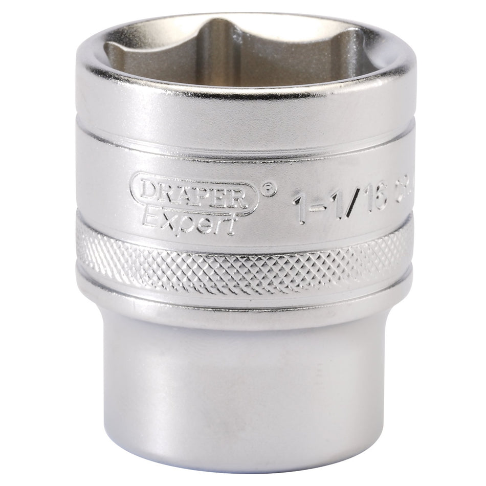 DRAPER 1/2" Square Drive 6 Point Imperial Socket (1.1/16"): Model No. H-AF/MS