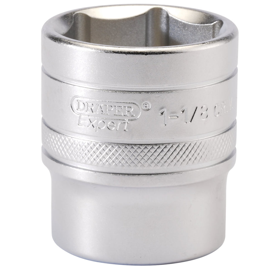 DRAPER 1/2" Square Drive 6 Point Imperial Socket (1.1/8"): Model No. H-AF/MS