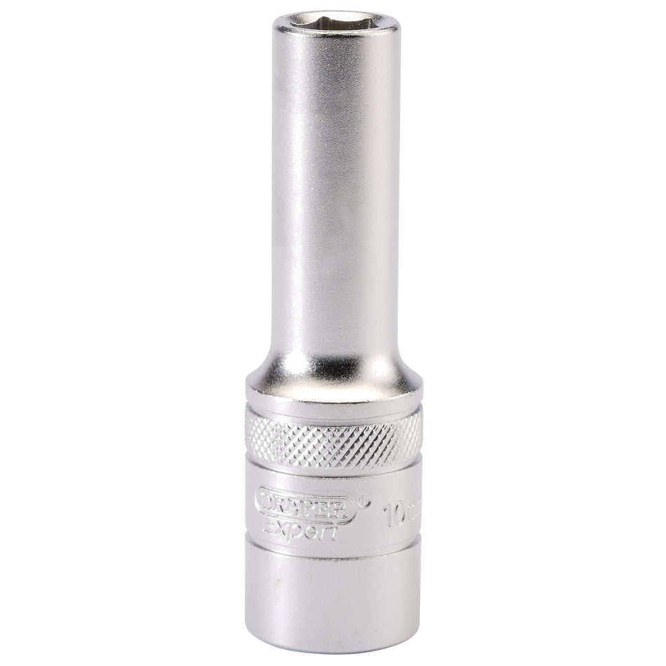 DRAPER 1/2" Square Drive 6 Point Metric Deep Socket (10mm): Model No. HT-MM/MS