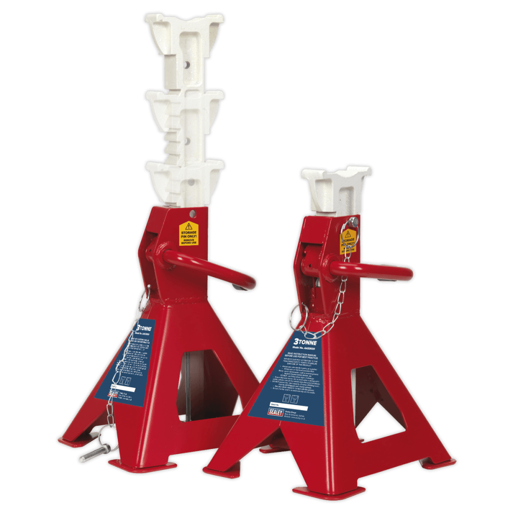 Axle Stands (Pair) 3tonne Capacity per Stand Easy Action Ratchet Model No.-21825