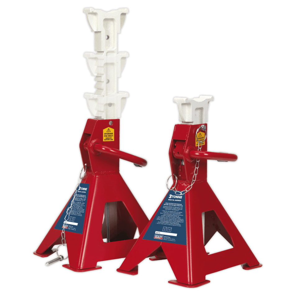 Axle Stands (Pair) 3tonne Capacity per Stand Easy Action Ratchet Model No.-21825