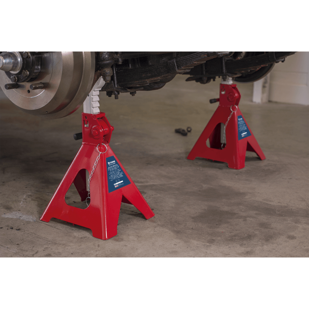 Axle Stands (Pair) 5tonne Capacity per Stand Easy Action Ratchet Model No.-21826