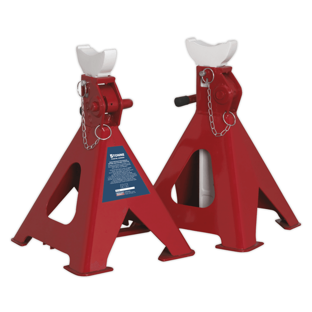 Axle Stands (Pair) 5tonne Capacity per Stand Easy Action Ratchet Model No.-21826