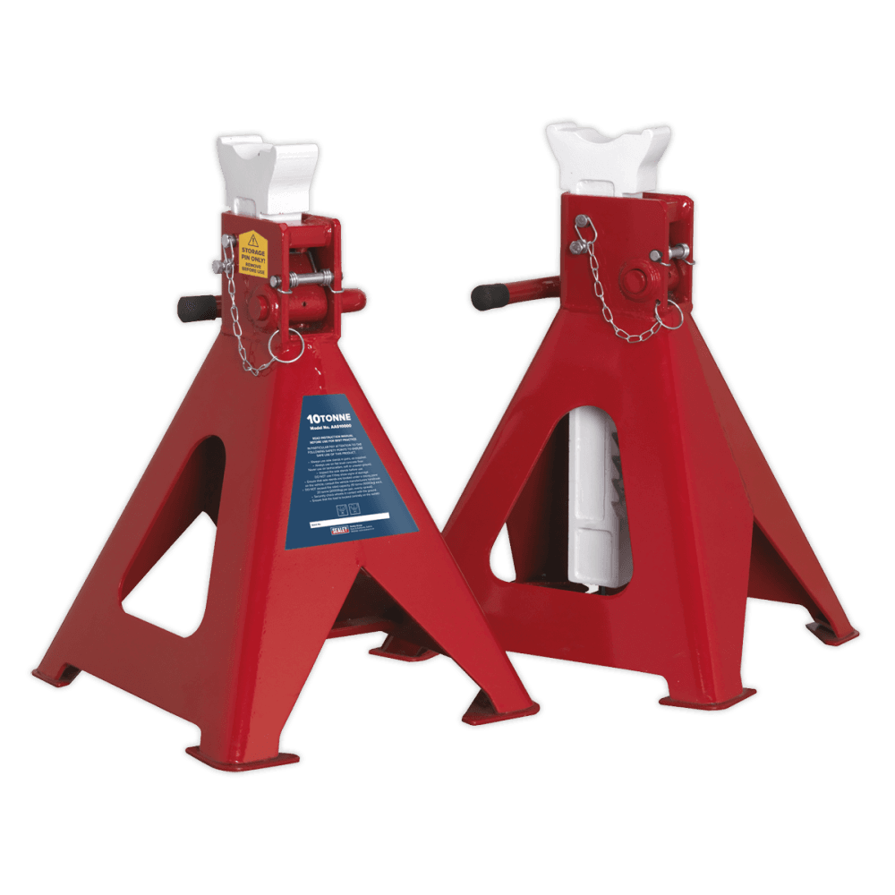Axle Stands (Pair) 10tonne Capacity per Stand Easy Action Ratchet Model No.-21827