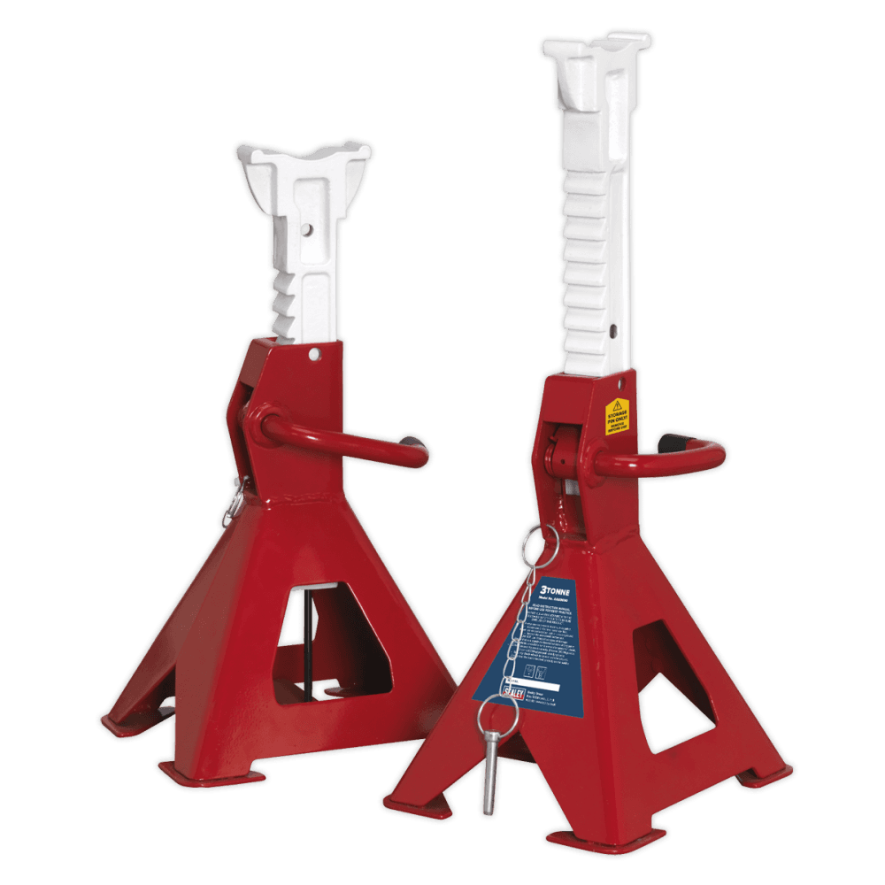 Axle Stands (Pair) 3tonne Capacity per Stand Easy Action Ratchet Model No.-21825