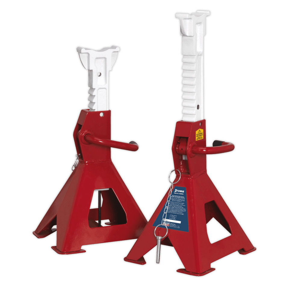 Axle Stands (Pair) 3tonne Capacity per Stand Easy Action Ratchet Model No.-21825