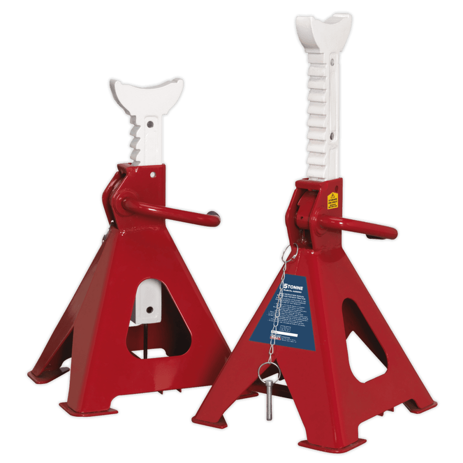 Axle Stands (Pair) 5tonne Capacity per Stand Easy Action Ratchet Model No.-21826