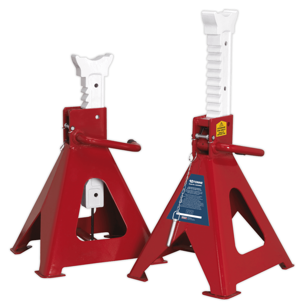 Axle Stands (Pair) 10tonne Capacity per Stand Easy Action Ratchet Model No.-21827