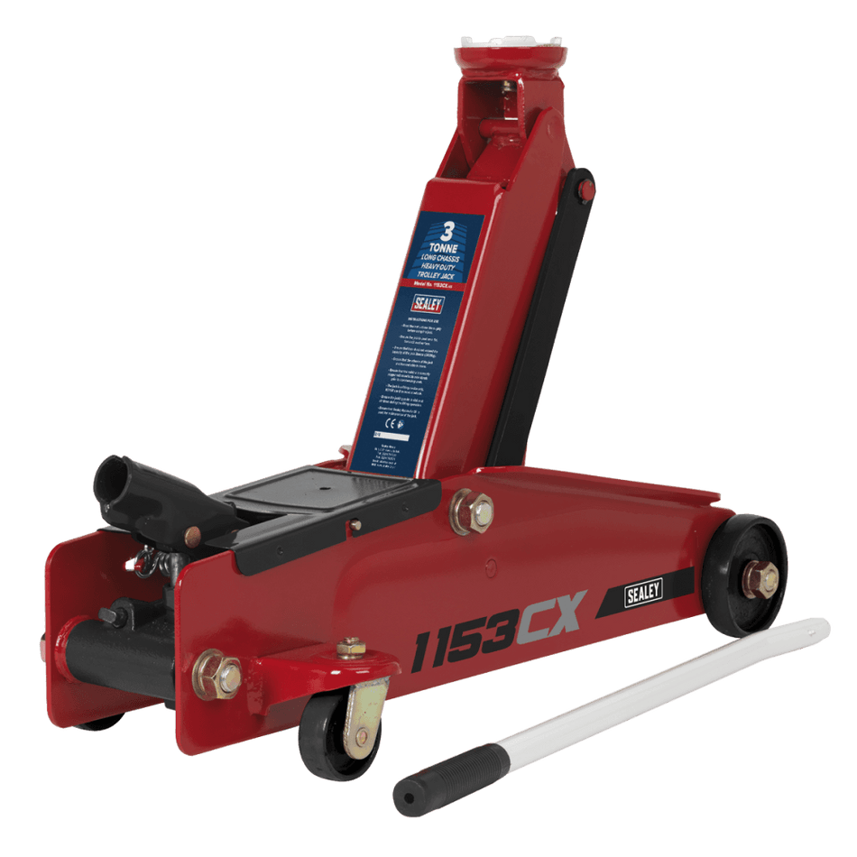 Sealey Trolley Jack 3tonne Long Chassis Heavy-Duty Model No- 5333