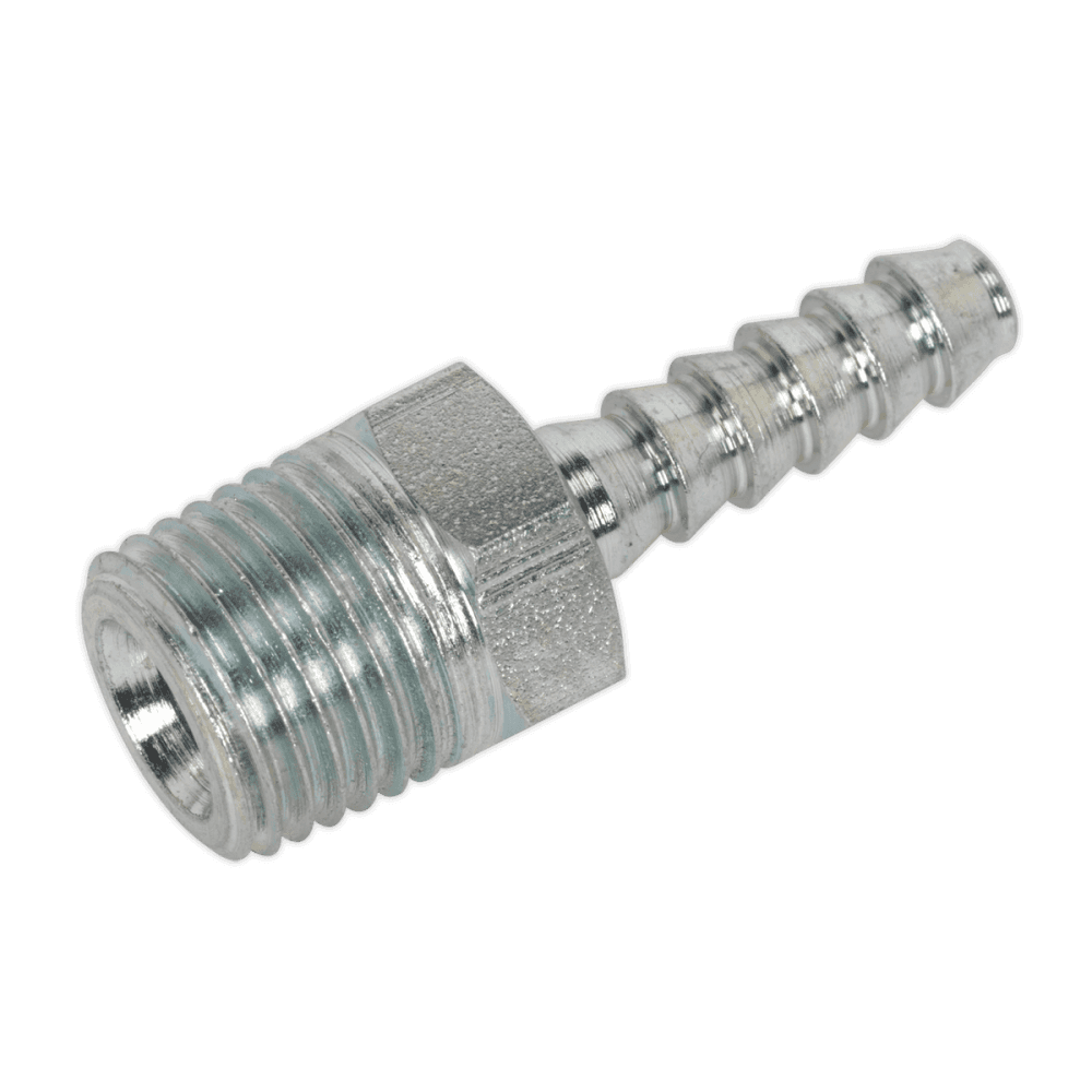 Sealey Screwed Tailpiece Male 1/4"BSPT - 3/16" Hose Pack of 5 Model No-AC38