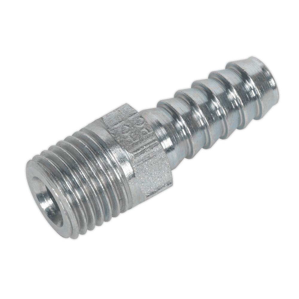 Sealey Screwed Tailpiece Male 1/4"BSPT - 5/16" Hose Pack of 5 Model No-AC39