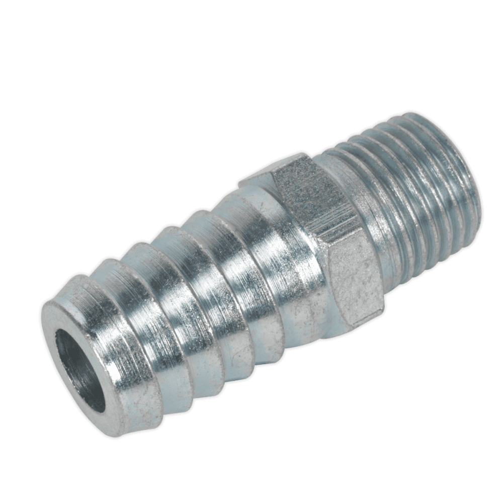 Sealey Screwed Tailpiece Male 1/4"BSPT - 1/2" Hose Pack of 5 Model No-AC40
