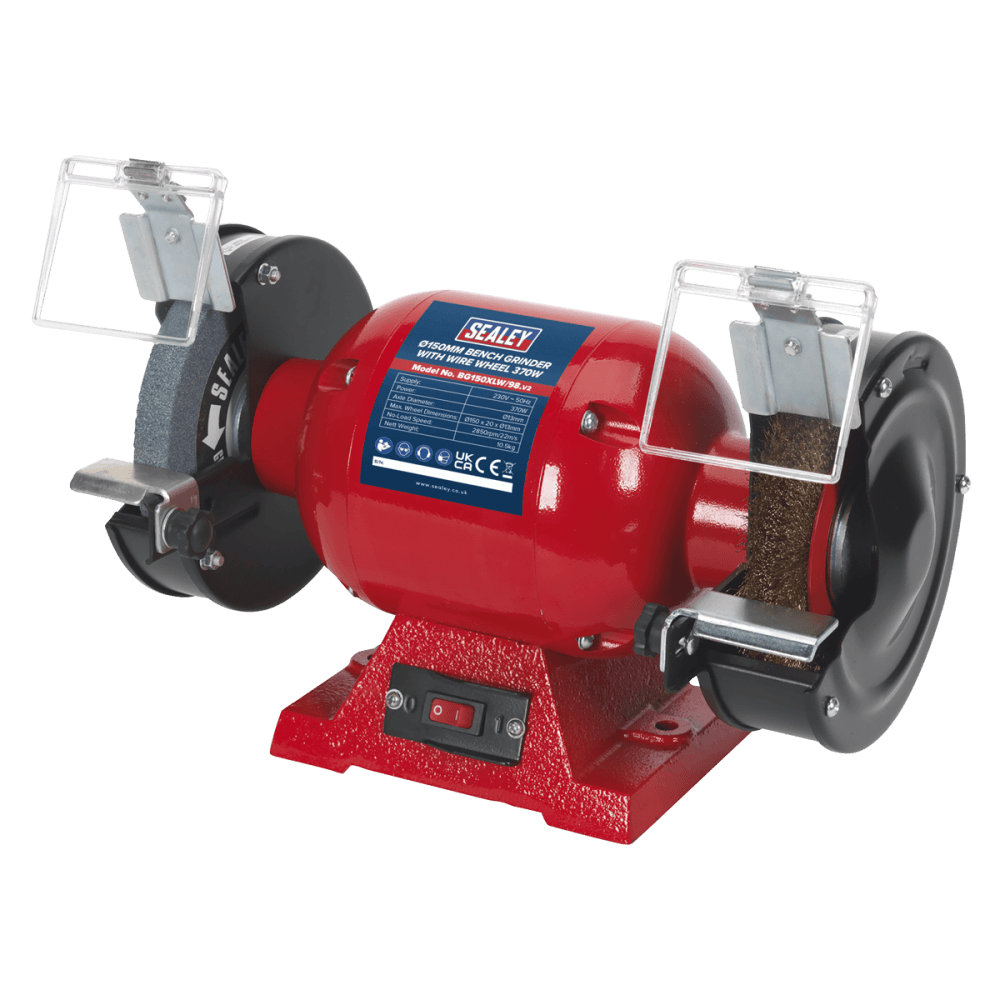 Sealey Bench Grinder 150mm with Wire Wheel 370W/230V Model No-BG150XLW/98