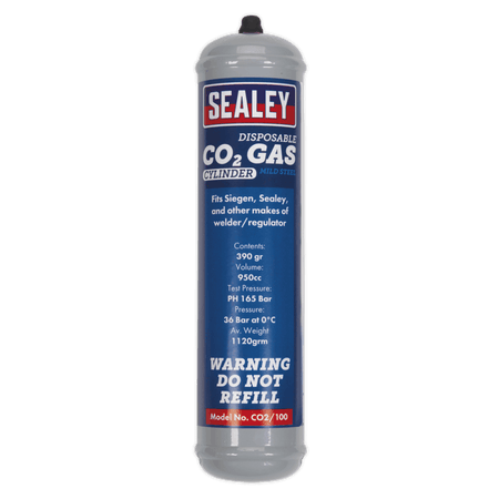 Sealey Gas Cylinder Disposable Carbon Dioxide 390g Model No-CO2/100