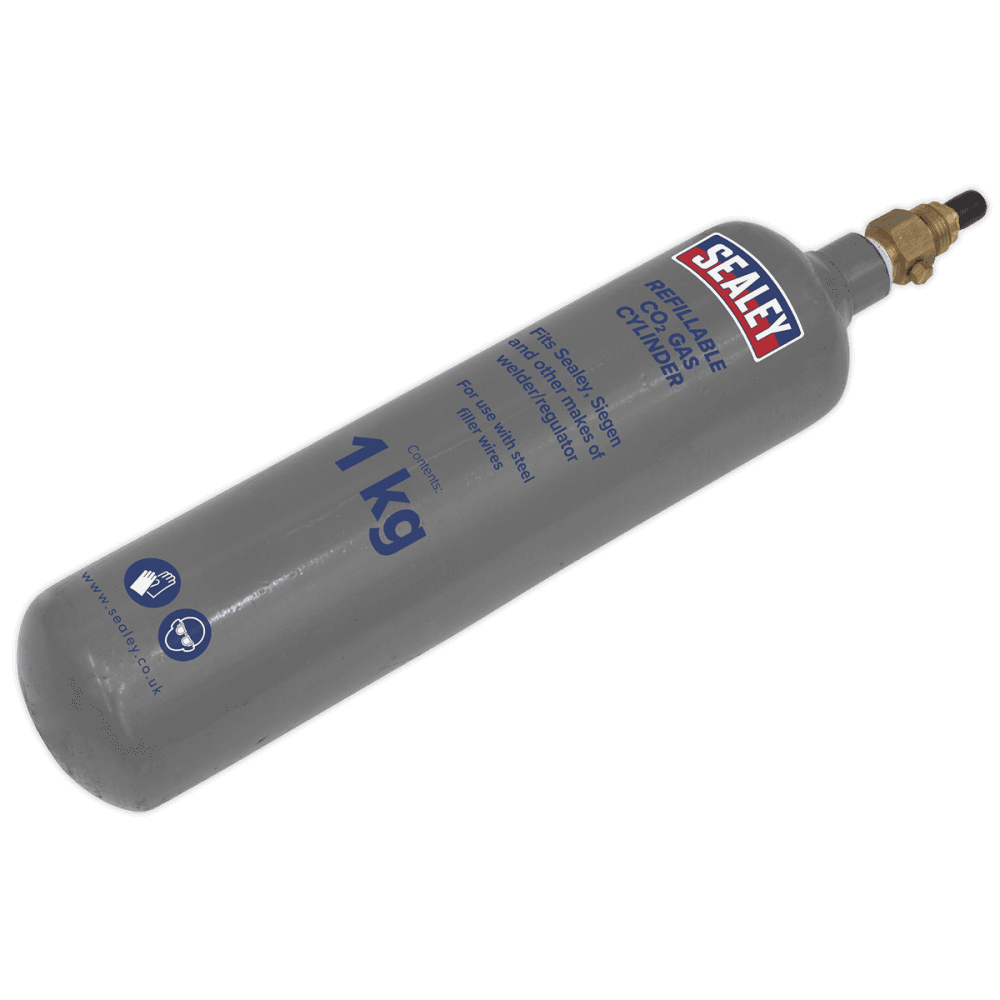 Sealey Gas Cylinder Refillable Carbon Dioxide 1000g Model No-CO2/1KG