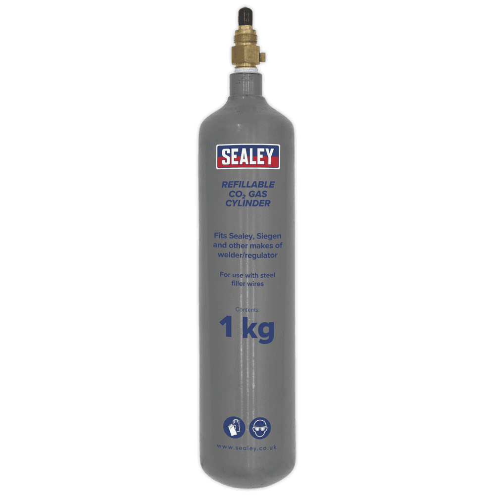Sealey Gas Cylinder Refillable Carbon Dioxide 1000g Model No-CO2/1KG