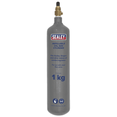 Sealey Gas Cylinder Refillable Carbon Dioxide 1000g Model No-CO2/1KG