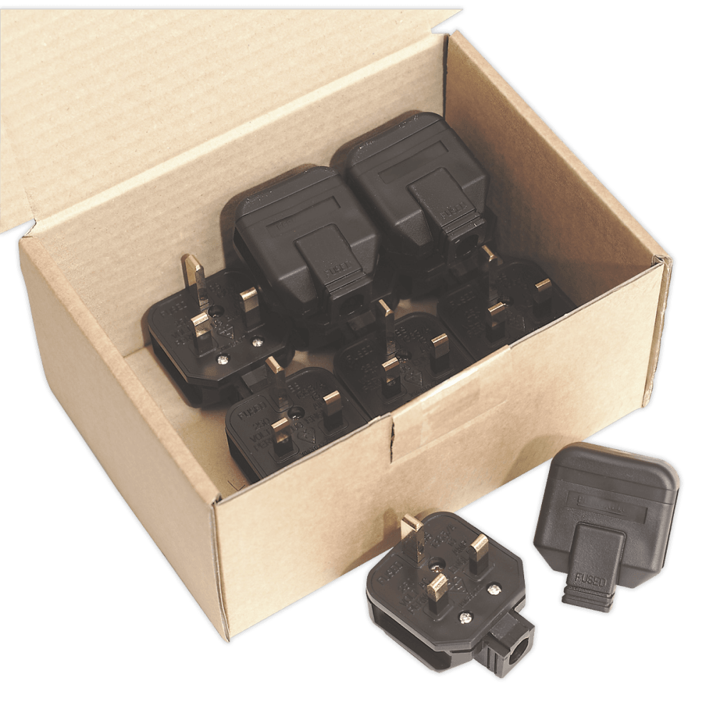 Sealey Rubber Plug 13Amp Extra Heavy-Duty Pack of 10 Model No-PL/13/3