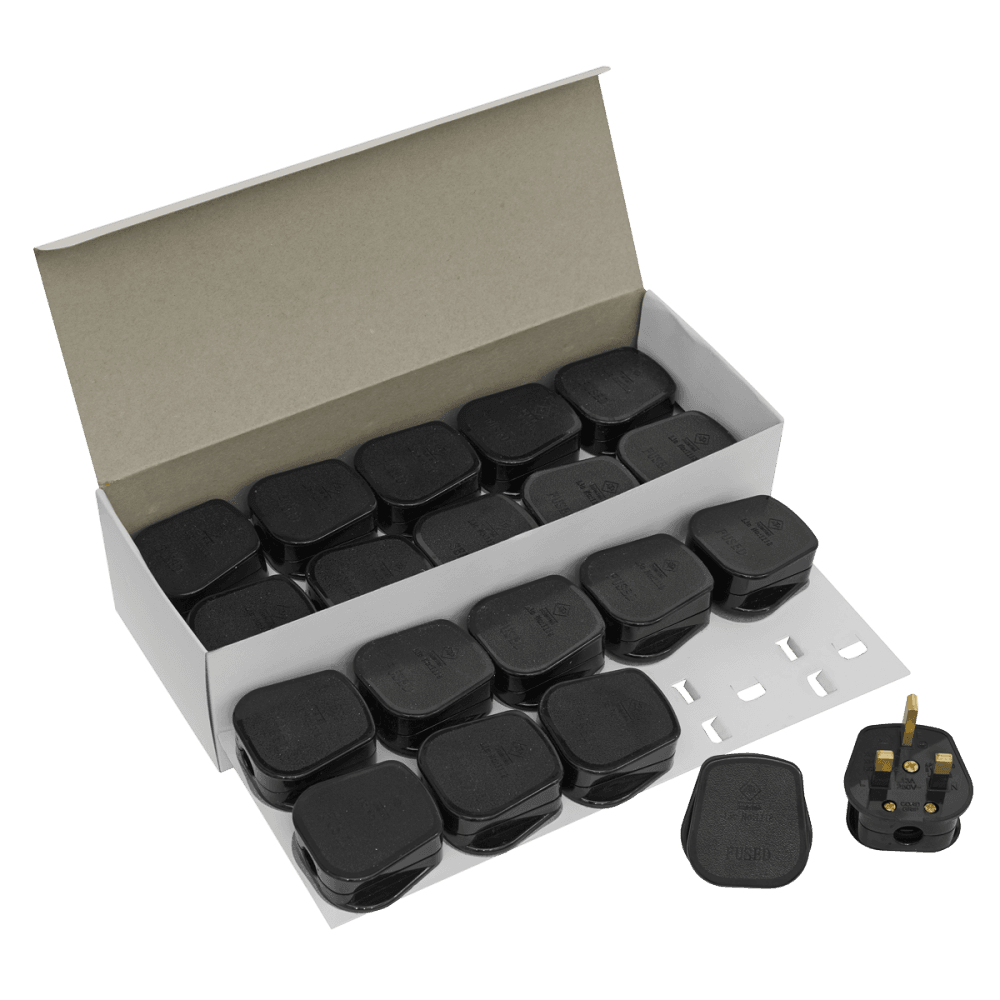 Sealey Resilient Plug 13Amp Heavy-Duty Pack of 20 Model No-PL13/320