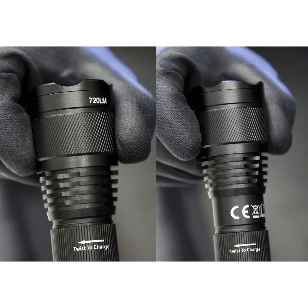 Aluminium Torch 10W T6 CREE LED Adjustable Focus Rechargeable with USB Port Model No.-21898
