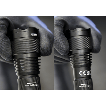 Aluminium Torch 10W T6 CREE LED Adjustable Focus Rechargeable with USB Port Model No.-21898