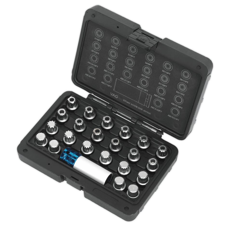 Locking Wheel Nut Key Set 23pc - VAG Model No.-21675