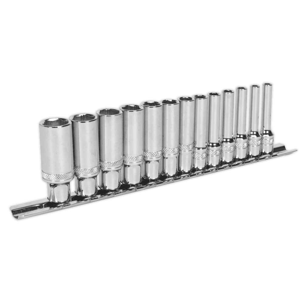 Socket Set 13pc 1/4"Sq Drive Deep Lock-On? 6pt Metric Model No.-21984