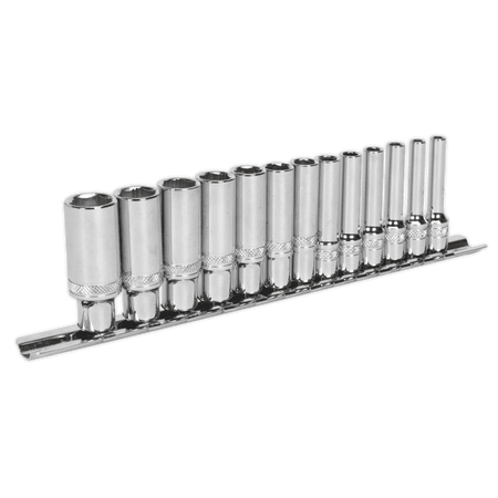 Socket Set 13pc 1/4"Sq Drive Deep Lock-On? 6pt Metric Model No.-21984