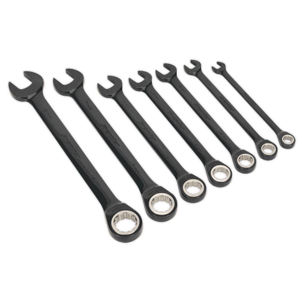 Combination Ratchet Spanner Set 7pc Black Series Metric Model No.-22130