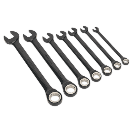 Combination Ratchet Spanner Set 7pc Black Series Metric Model No.-22130