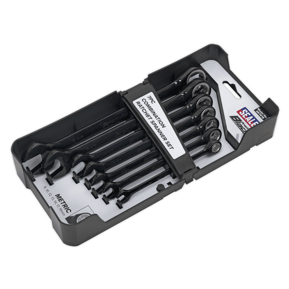 Combination Ratchet Spanner Set 7pc Black Series Metric Model No.-22130