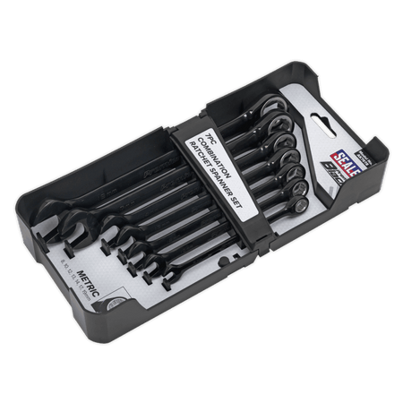 Combination Ratchet Spanner Set 7pc Black Series Metric Model No.-22130
