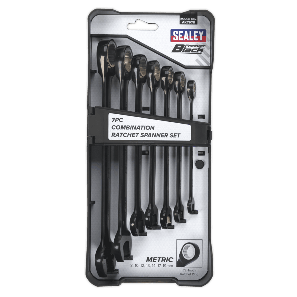 Combination Ratchet Spanner Set 7pc Black Series Metric Model No.-22130