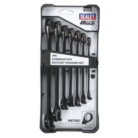 Combination Ratchet Spanner Set 7pc Black Series Metric Model No.-22130