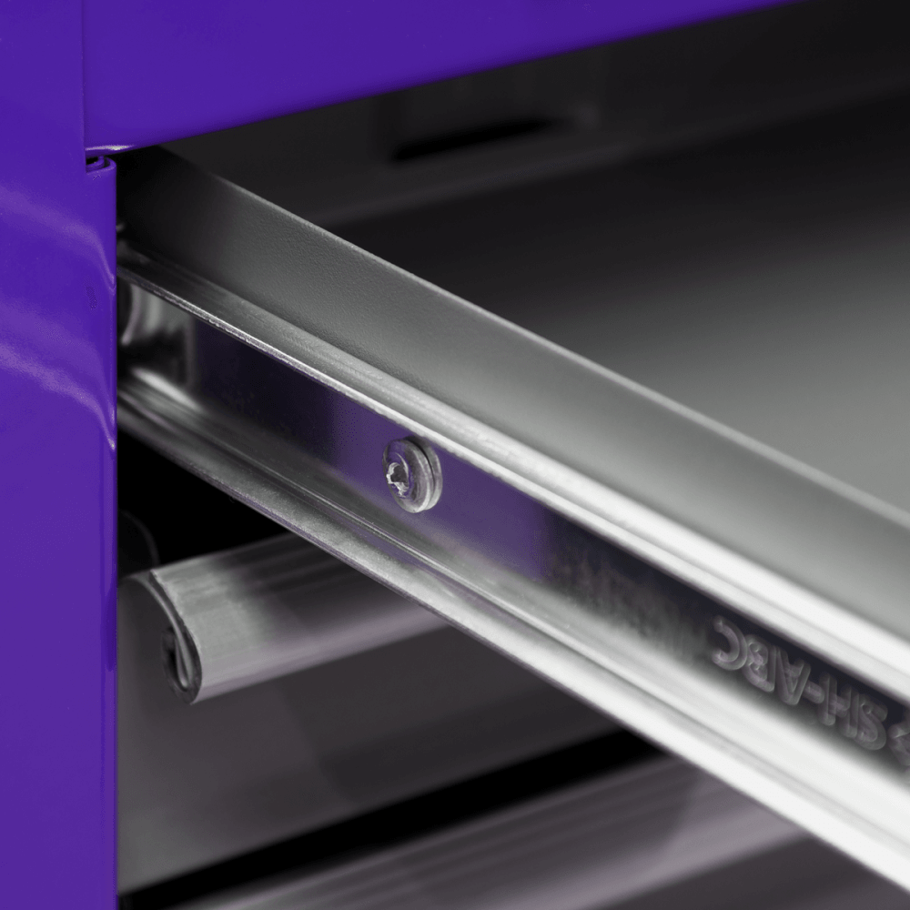 Topchest & Rollcab Combination 6 Drawer with Ball Bearing Runners - Purple/Grey Model No.-21738