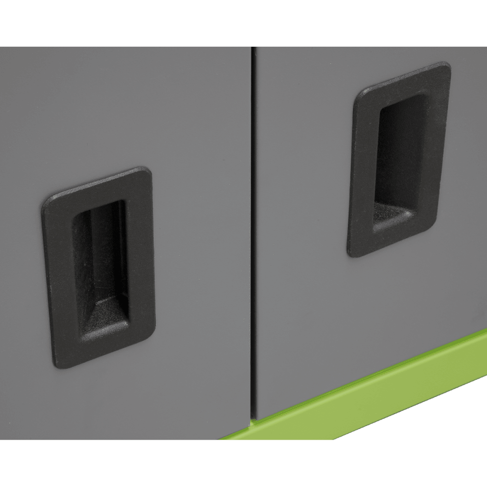 Topchest & Rollcab Combination 6 Drawer with Ball Bearing Runners - Hi-Vis Green/Grey Model No.-21739