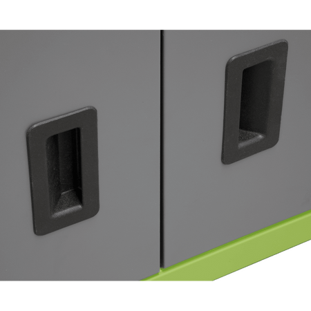 Topchest & Rollcab Combination 6 Drawer with Ball Bearing Runners - Hi-Vis Green/Grey Model No.-21739