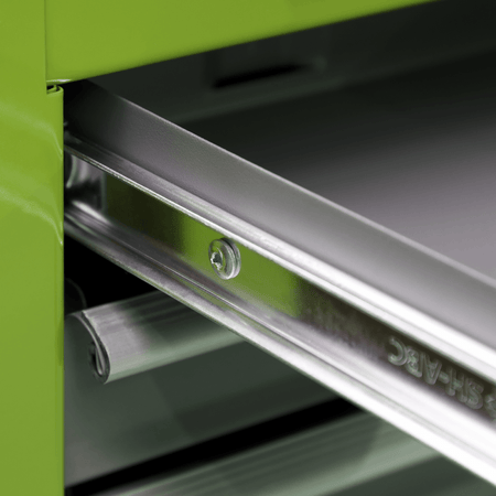 Topchest & Rollcab Combination 6 Drawer with Ball Bearing Runners - Hi-Vis Green/Grey Model No.-21739